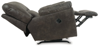 Recliner In Solid Pewter Fabric