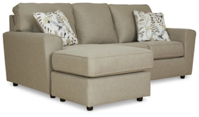 Sofa Chaise In Solid Pebble Fabric