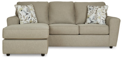 Sofa Chaise In Solid Pebble Fabric