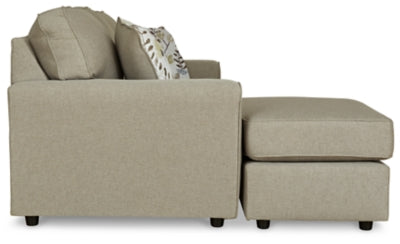 Sofa Chaise In Solid Pebble Fabric