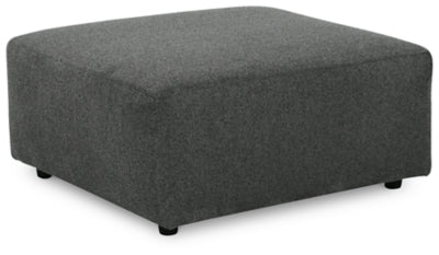 Oversized Accent Ottoman In Solid Charcoal Fabric