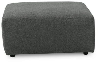 Oversized Accent Ottoman In Solid Charcoal Fabric