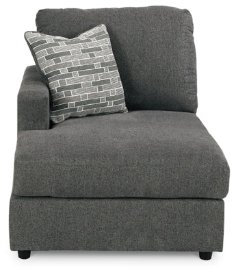 Left-Arm Facing Corner Chaise In Solid Charcoal Fabric