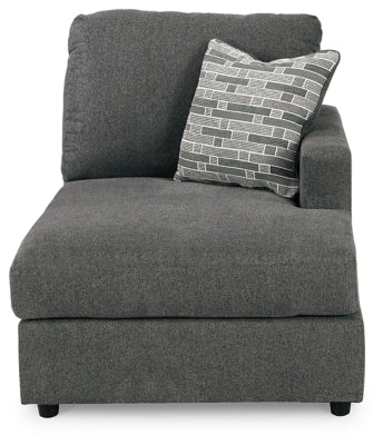 Right-Arm Facing Corner Chaise In Solid Charcoal Fabric