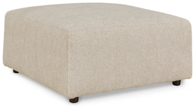 Oversized Accent Ottoman In Solid Linen Fabric