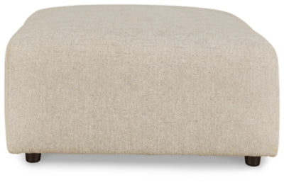 Oversized Accent Ottoman In Solid Linen Fabric