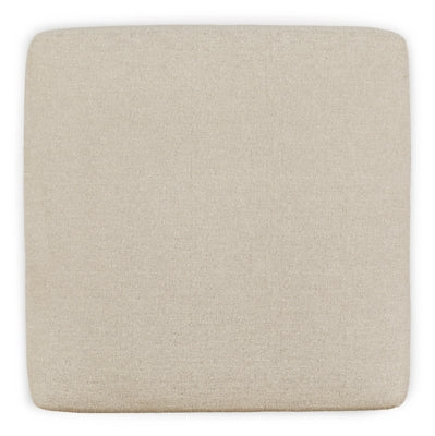 Oversized Accent Ottoman In Solid Linen Fabric
