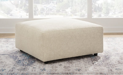 Oversized Accent Ottoman In Solid Linen Fabric