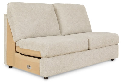 Armless Loveseat In Solid Linen Fabric