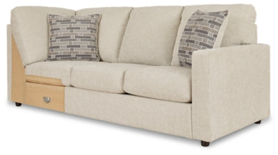 Right-Arm Facing Sofa with Corner Wedge In Solid Linen Fabric