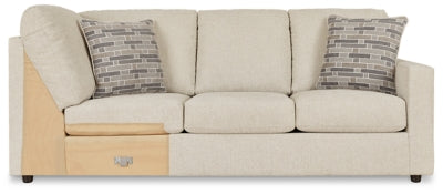 Right-Arm Facing Sofa with Corner Wedge In Solid Linen Fabric