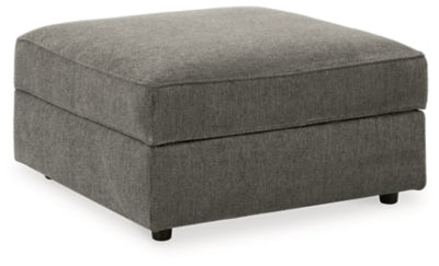 Ottoman With Storage In Solid Putty Fabric