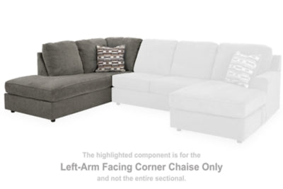 Left-Arm Facing Corner Chaise In Solid Putty Fabric