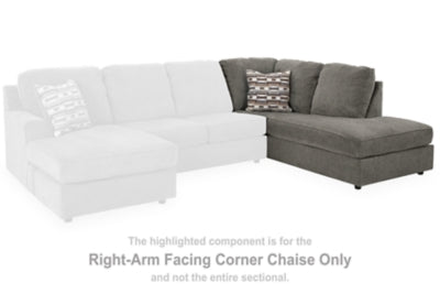 Right-Arm Facing Corner Chaise In Solid Putty Fabric