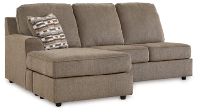 Left-Arm Facing Sofa Chaise In Solid Briar Fabric