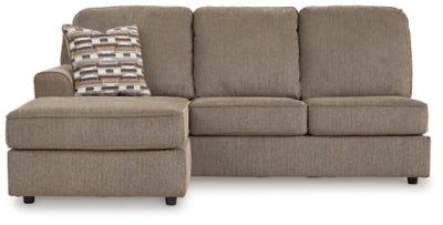 Left-Arm Facing Sofa Chaise In Solid Briar Fabric
