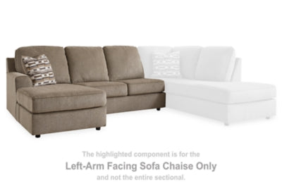 Left-Arm Facing Sofa Chaise In Solid Briar Fabric