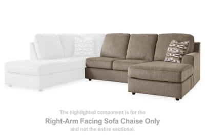 Right-Arm Facing Sofa Chaise In Solid Briar Fabric