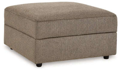 Ottoman With Storage In Solid Briar Fabric