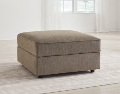 Ottoman With Storage In Solid Briar Fabric