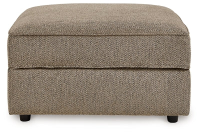 Ottoman With Storage In Solid Briar Fabric