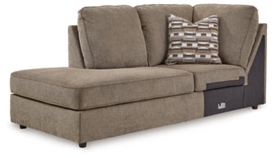 Left-Arm Facing Corner Chaise In Solid Briar Fabric