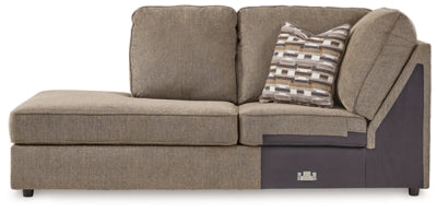 Left-Arm Facing Corner Chaise In Solid Briar Fabric