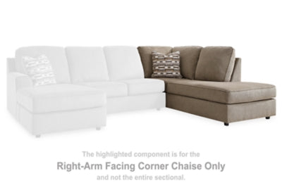 Right-Arm Facing Corner Chaise In Solid Briar Fabric