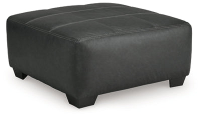 Oversized Accent Ottoman In Solid Graphite Fabric