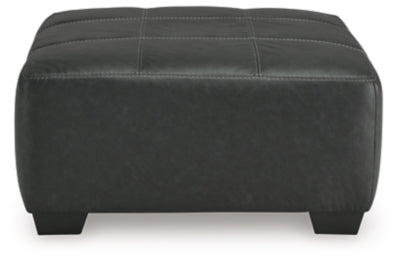 Oversized Accent Ottoman In Solid Graphite Fabric