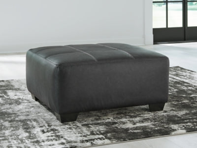 Oversized Accent Ottoman In Solid Graphite Fabric