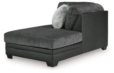 Right-Arm Facing Corner Chaise In Solid Graphite Fabric