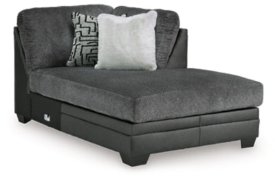 Right-Arm Facing Corner Chaise In Solid Graphite Fabric