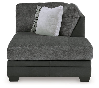 Right-Arm Facing Corner Chaise In Solid Graphite Fabric