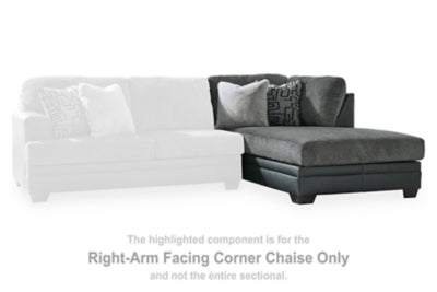 Right-Arm Facing Corner Chaise In Solid Graphite Fabric