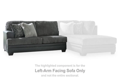 Left-Arm Facing Sofa In Solid Graphite Fabric