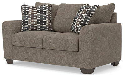 Loveseat In Solid Suede Fabric