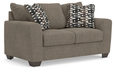 Loveseat In Solid Suede Fabric