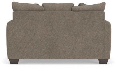 Loveseat In Solid Suede Fabric
