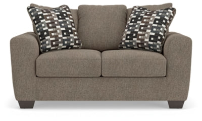 Loveseat In Solid Suede Fabric