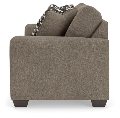 Loveseat In Solid Suede Fabric