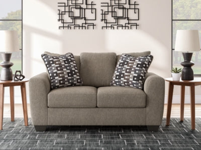 Loveseat In Solid Suede Fabric