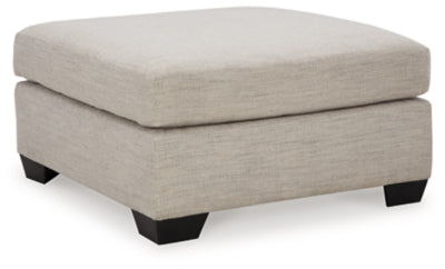 Oversized Accent Ottoman In Solid Pebble Fabric