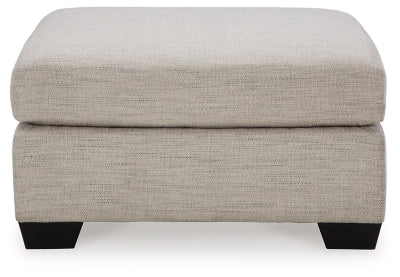 Oversized Accent Ottoman In Solid Pebble Fabric