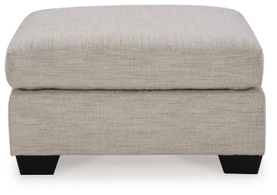 Oversized Accent Ottoman In Solid Pebble Fabric