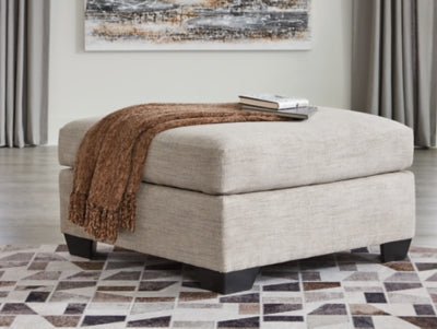 Oversized Accent Ottoman In Solid Pebble Fabric