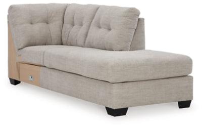 Right-Arm Facing Corner Chaise In Solid Pebble Fabric