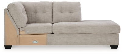 Right-Arm Facing Corner Chaise In Solid Pebble Fabric