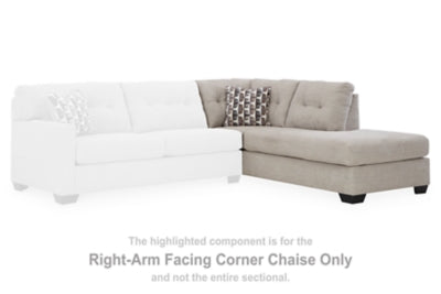 Right-Arm Facing Corner Chaise In Solid Pebble Fabric