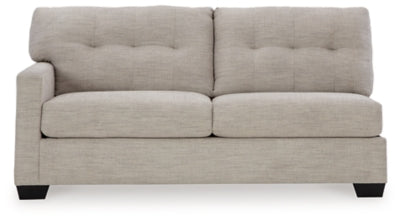 Left-Arm Facing Sofa In Solid Pebble Fabric
